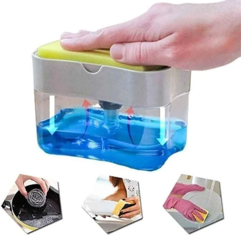 DISPENSADOR LIQUIDO JABON, COCINA PARA PLATOS .... TRANSPARENTE - 1