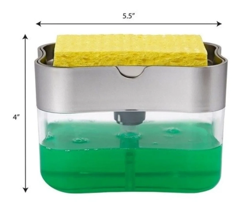 DISPENSADOR LIQUIDO JABON, COCINA PARA PLATOS .... TRANSPARENTE - 4