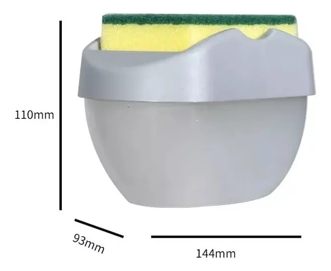 DISPENSADOR DE JABON LIQUIDO + ESPONJA COCINA LAVALOZA - 1