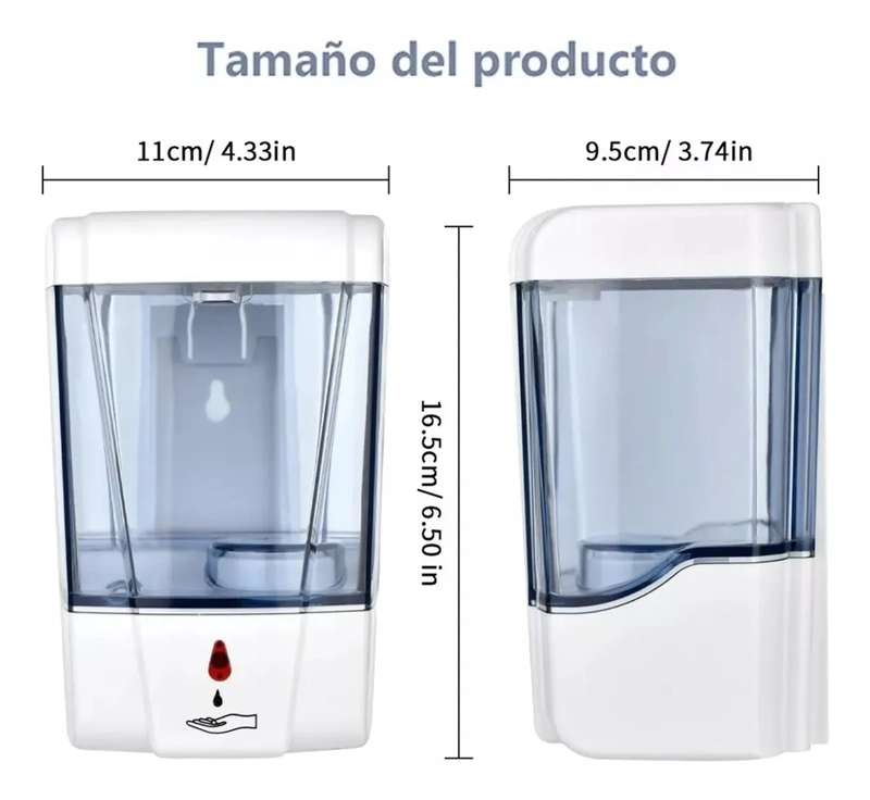 DISPENSADOR AUTOMATICO SIN CONTACTO DE JABON / ALCOHOL GEL BLANCO - 4