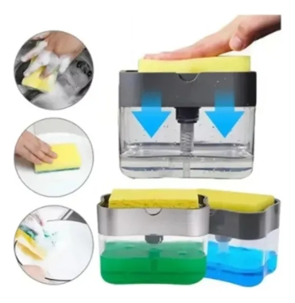 DISPENSADOR LAVALOZA MANUAL JABON CON ESPONJA - 2