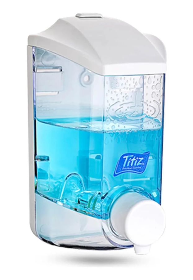 DISPENSADOR DE JABON LIQUIDO, ALCOHOL GEL TITIZ 400 ML BLANCO - 2