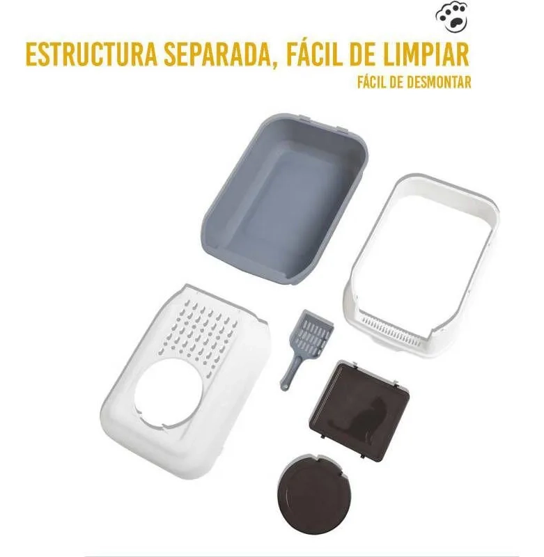 ARENERO DE CUPULA CERRADO PARA GATOS - 2EN1 BAÑO XL - 3