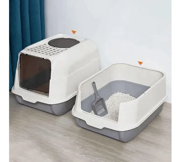 ARENERO DE CUPULA CERRADO PARA GATOS - 2EN1 BAÑO XL - 4