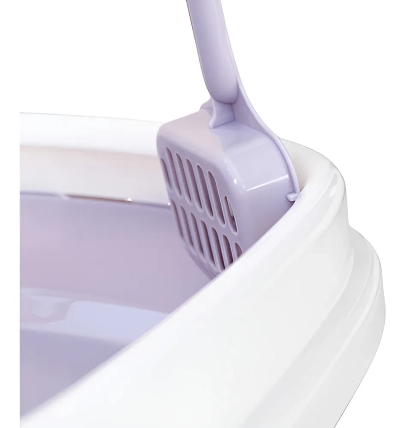ARENERO PARA GATOS CON PALA RECOGEDORA PEQUEÑA 40X33X12 CM VIOLETA - 1
