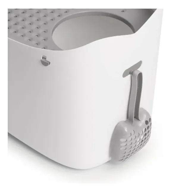 BAÑO CERRADO LITERA GATO APERTURA SUPERIOR PIXI BOX CATIT COLOR BLANCO/GRIS #44081 - 1