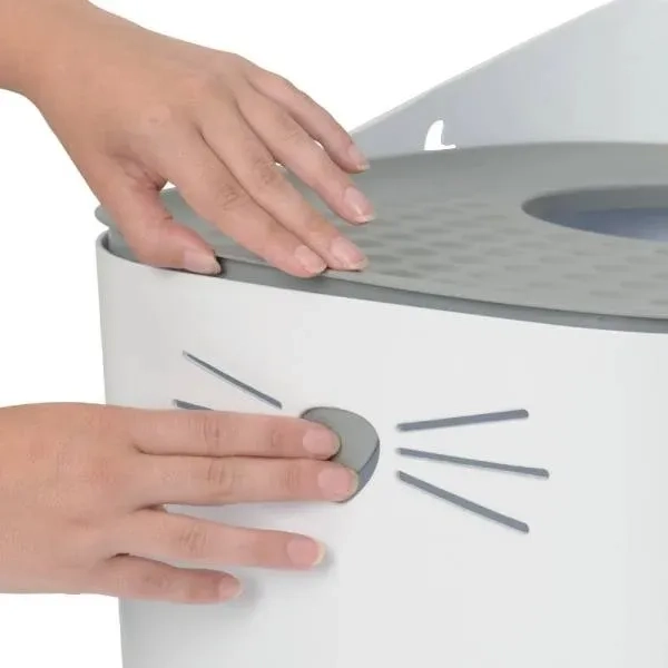 BAÑO CERRADO LITERA GATO APERTURA SUPERIOR PIXI BOX CATIT COLOR BLANCO/GRIS #44081 - 3