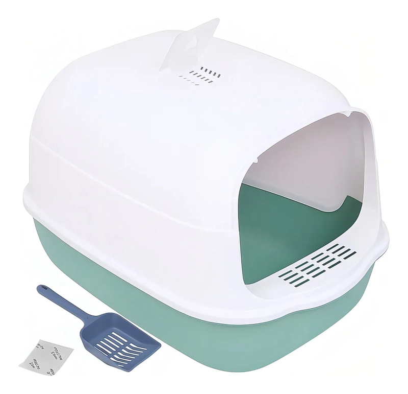 ARENERO PARA GATOS RORO CERRADO BAÑO SANITARIO CAJA ARENA GATO RORO COLOR VERDE - 1000245 - 1