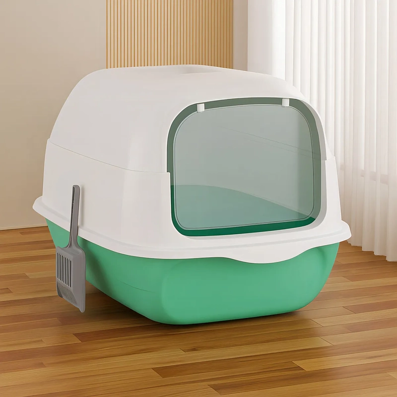 ARENERO PARA GATOS RORO CERRADO BAÑO SANITARIO CAJA ARENA GATO RORO COLOR VERDE - 1000245 - 2