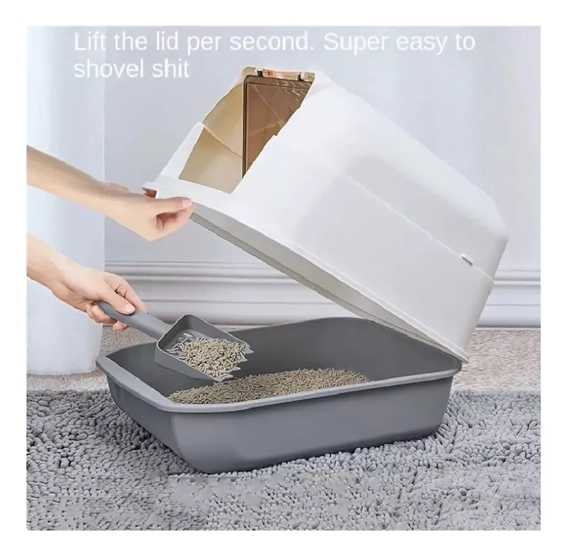 CAJA DE ARENA PARA GATOS CON PALA ARENERO 2 EN 1 ARENERO - 3