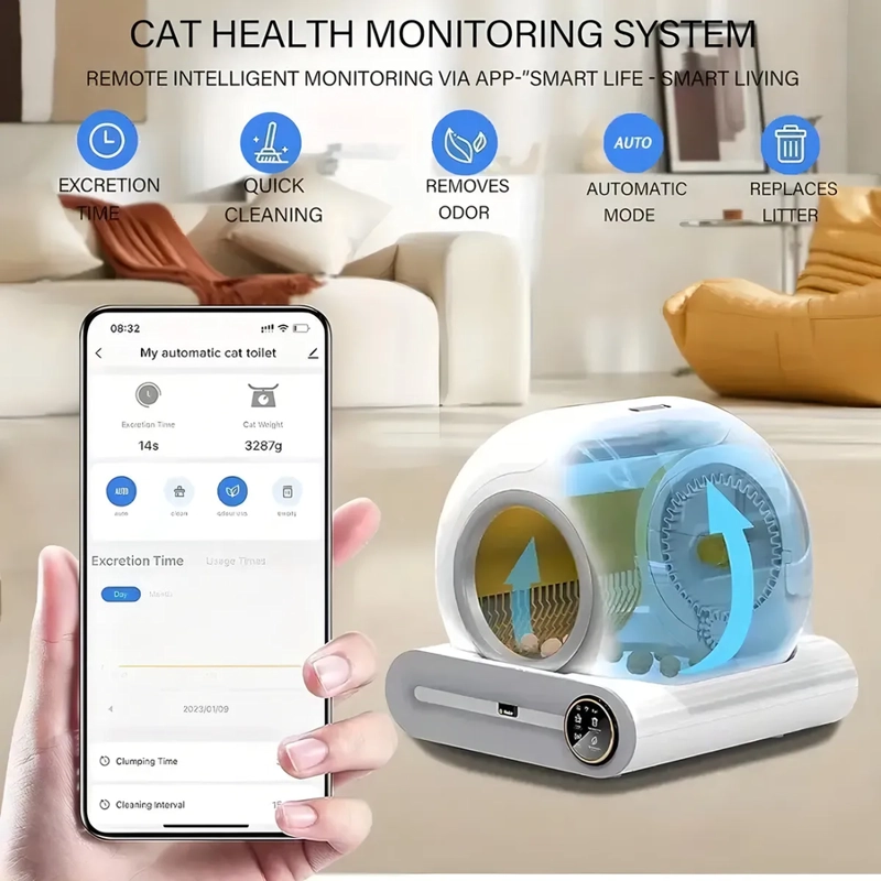 ARENERO ROBOT AUTOMATICO PARA GATOS 2.0 WIFI COLOR BLANCO - 2