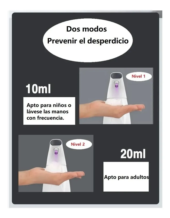 DISPENSADOR SENSOR INFRARROJO AUTOMATICO DE JABON / 220022 BLANCO - 220022 - 4