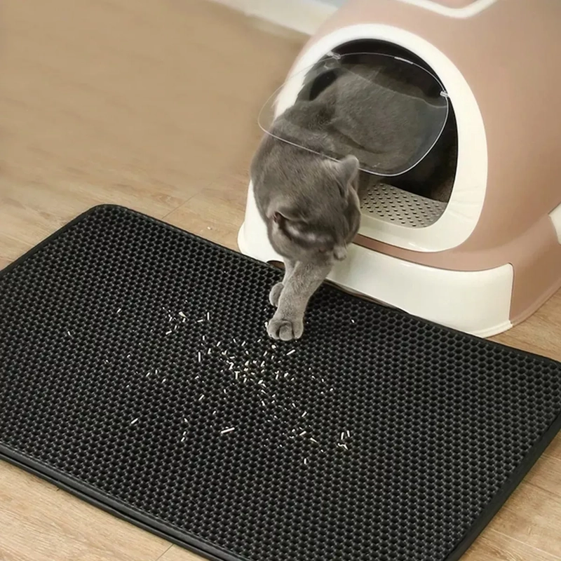 ALFOMBRA GATO SALIDA ARENERO GATO BAÑO, ATRAPA ARENA 45*60CM NEGRO - 1