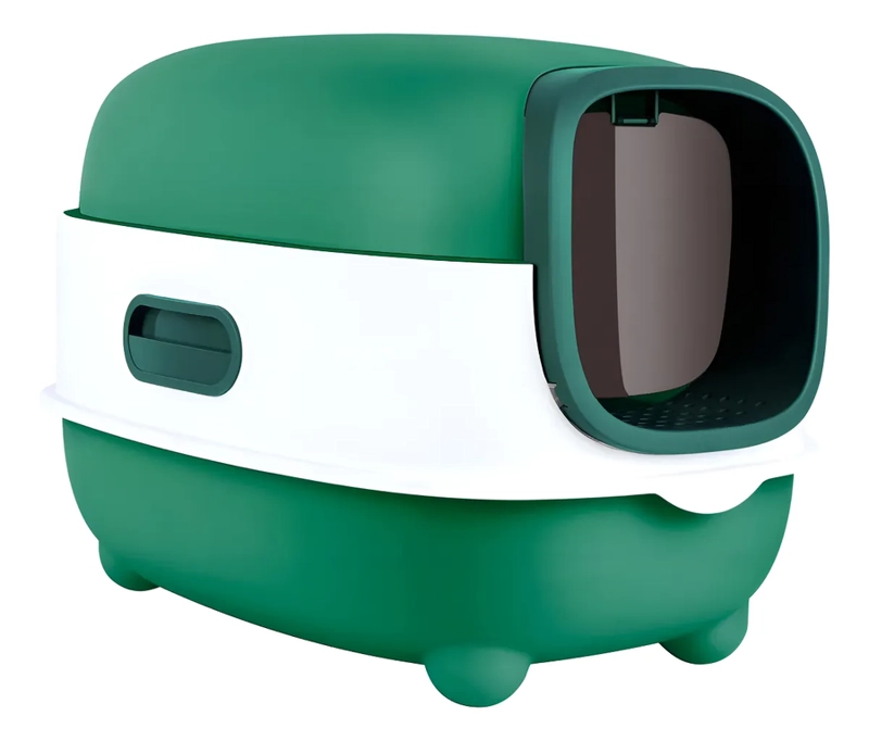 ARENERO GATO RORO CAJA DE ARENA CERRADA BAÑO SANITARIO GATOS RORO COLOR VERDE - 1000246 - 4