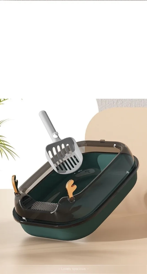 ARENERO GRANDE 50CM BANDEJA SANITARIA D GATO CON PALA VERDE - 2