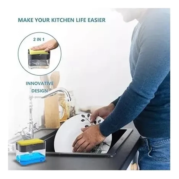 DISPENSADOR DE JABON PARA LAVAR PLATOS TIPO PUSH AUTOMATICA BLANCO - 2