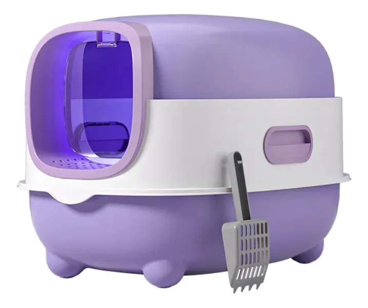 ARENERO GATO RORO CAJA DE ARENA CERRADA BAÑO SANITARIO GATOS RORO COLOR VIOLETA - 1000246 - 4