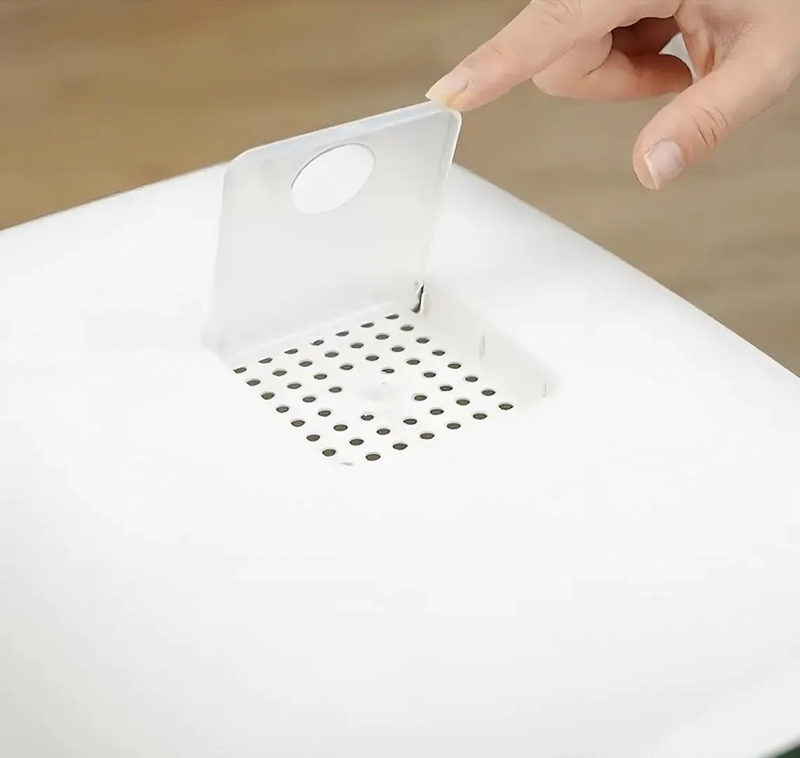 ARENERO PARA GATO CAJA DE ARENA CON TAPA Y PUERTA ABATIBLE C VERDE CLARO - 3