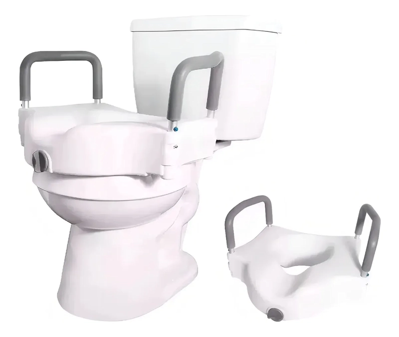 ALZA BAÑO WC CON APOYA BRAZOS COLOR BLANCO 1 UNIDAD - 4