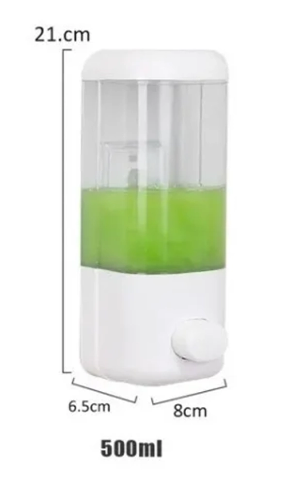 PACK 8 DISPENSADOR JABON LIQUIDO GEL SHAMPOO 500ML BLANCO - 1