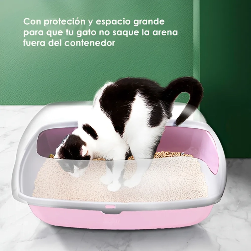ARENERO GATO EXTENSION ANTI DERRAME PALA CAJA EXTRA GRANDE COLOR ROSA - 2