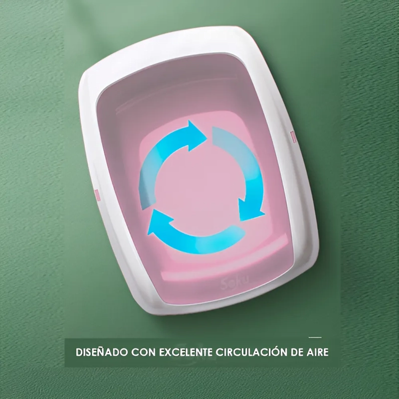 ARENERO GATO EXTENSION ANTI DERRAME PALA CAJA EXTRA GRANDE COLOR ROSA - 3