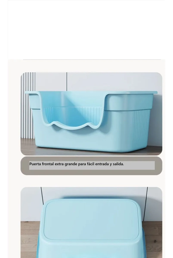 ARENERO GRANDE 50CM BANDEJA SANITARIA DE GATOS CON PALA GRIS - 4