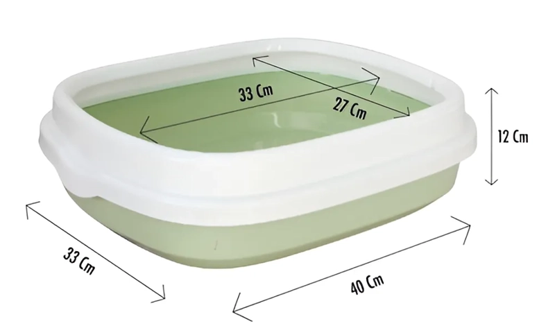 ARENERO PARA GATOS CON PALA RECOGEDORA PEQUEÑA 40X33X12 CM VERDE - 2