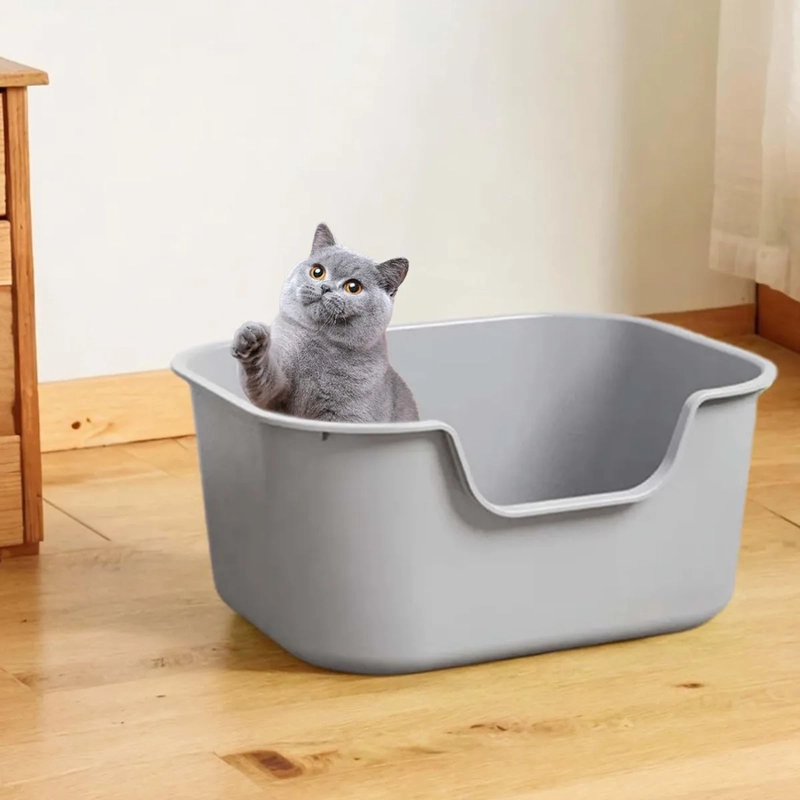 ARENERO DE GATOS BANDEJA SANITARIA PARA MASCOTAS XXL BAÑO GRIS - 2
