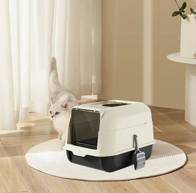 ARENERO PARA GATOS MASCOTAS NUEVO DISEÑO REDONDO BAÑO NEGRO - 2