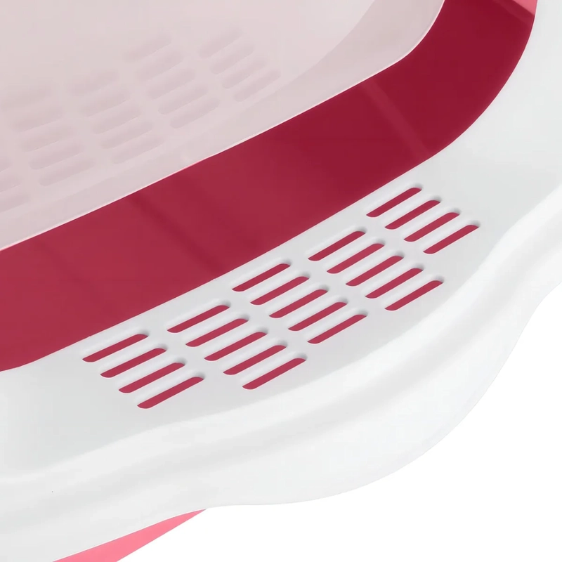 ARENERO PARA GATO CAJA DE ARENA CON TAPA Y PUERTA ABATIBLE COLOR ROSA - 3
