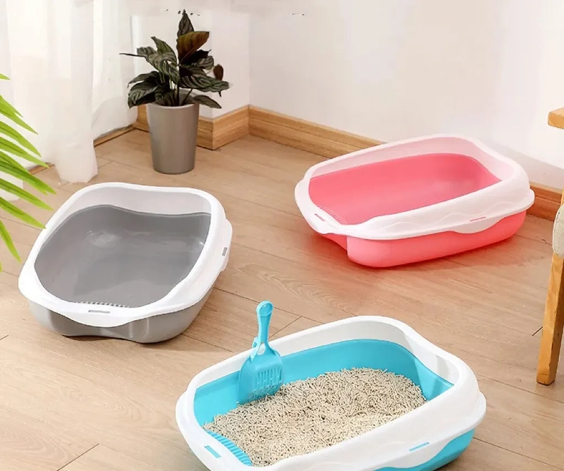 ARENERO PARA GATOS BANDEJA SANITARIA DE MASCOTAS GATOS XXL BLANCO - 2