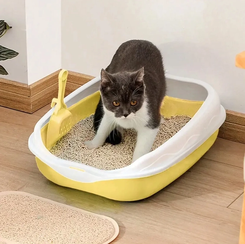 ARENERO PARA GATOS BANDEJA SANITARIA DE MASCOTAS GATOS XXL BLANCO - 3
