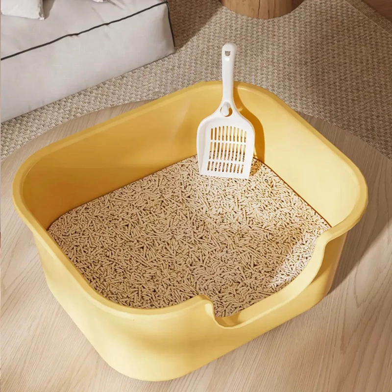 BAÑO SANITARIO ANTI-HONGO XL PREVIENE DERRAME DE ARENA GATO AMARILLO - 2