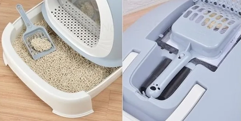 ARENERO PARA GATO + BANDEJA INFERIOR BEIGE - 2