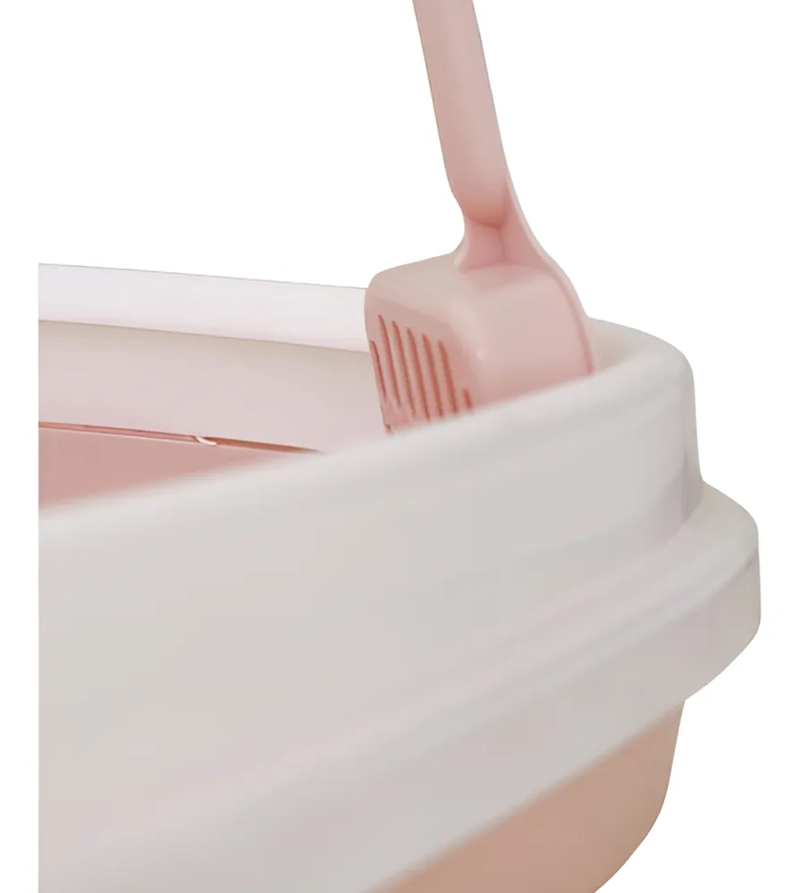 ARENERO PARA GATOS CON PALA RECOGEDORA PEQUEÑA 40X33X12 CM ROSA - 3