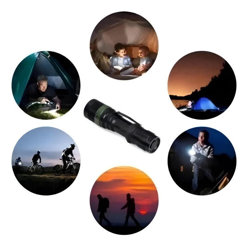 LINTERNA LED CAMPING LINTERNA TACTICA 18000 LUMENS CAMPING COLOR DE LA LINTERNA NEGRO COLOR DE - 4