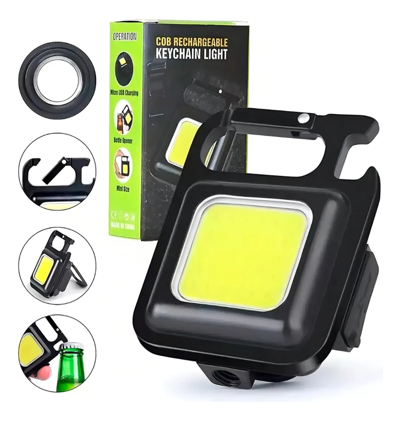 MINI LINTERNA LLAVERO IMAN LED COB ABRIDOR !! COLOR DE LA LINTERNA NEGRO COLOR DE LA LUZ BLANCO - 4