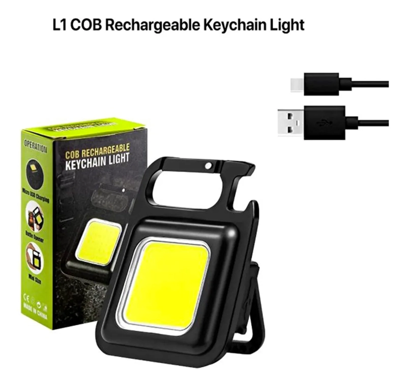 MINI LINTERNA LLAVERO IMAN LED COB ABRIDOR !! COLOR DE LA LINTERNA NEGRO COLOR DE LA LUZ BLANCO - 6