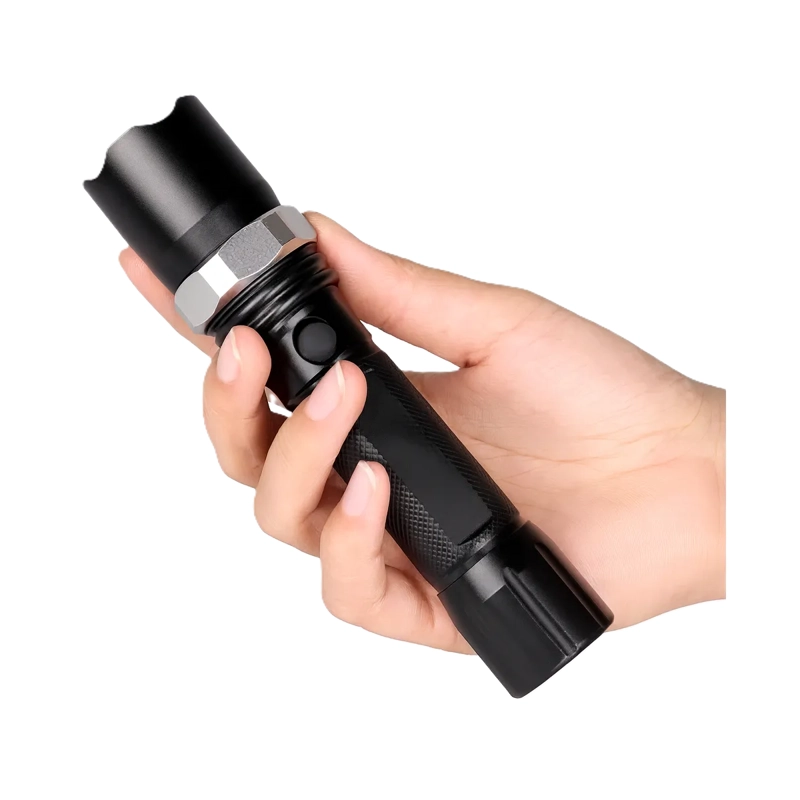 LINTERNA LED TACTICA ZOOM CREE Q5 RECARGABLE CAZA SWAT LINTERNA NEGRO LUZ BLANCO ALTA POTENCIA - 1