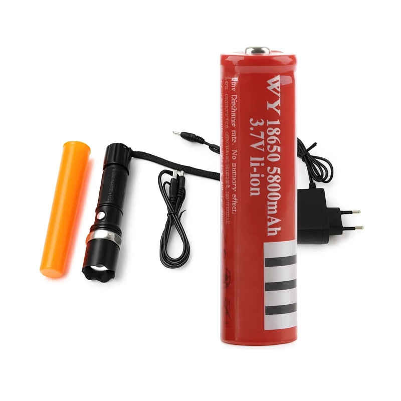 LINTERNA LED TACTICA ZOOM CREE Q5 RECARGABLE CAZA SWAT LINTERNA NEGRO LUZ BLANCO ALTA POTENCIA - 5