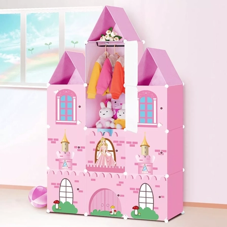 ROPERO Y CUBO DE ALMACENAMIENTO PARA NIÑOS Y NIÑAS, MULTICOLOR - 2