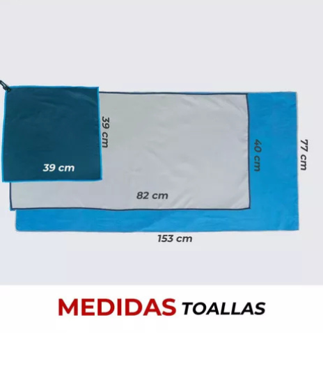 TOALLA MICROFIBRA FITNICS SECADO RAPIDO ESTUCHE VIAJE COLOR - 2