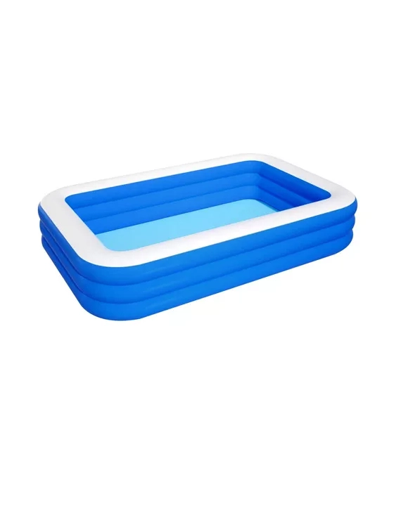 PISCINA INFLABLE RECTANGULAR + INFLADOR 210X140X60 CM AZUL - 1