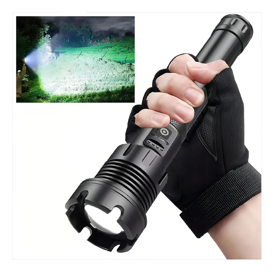 POTENTE LINTERNA CON ZOOM LED XHP90, POWER BANK 7 MODOS COLOR DE LA LINTERNA BLANCO HIELO COLOR - 2