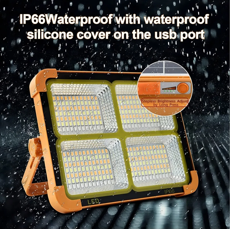 LUZ SOLAR PORTATIL LED 100W 10000LM IP66 LUZ EMERGENCIA NARANJA COLOR DE LA LUZ BLANCO GENE - 3