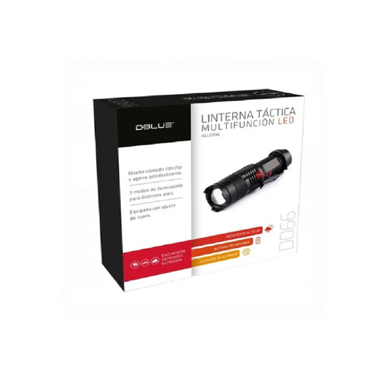 LINTERNA LED TACTICA 350 LUMENES RESISTENTE AL AGUA - PS COLOR DE LA LINTERNA NEGRO COLOR DE LA - 2
