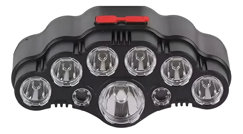 LINTERNA MINERO CABEZA RECARGABLE 8 LEDS POTENTE 2 BATERIAS COLOR DE LA LINTERNA NEGRO COLOR DE - 1