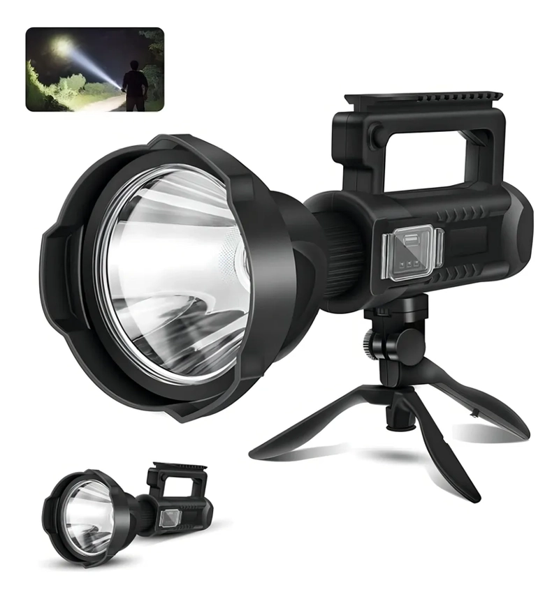LINTERNA RECARGABLE USB LINTERNAS TACTICAS CAZA MAS TRIPODE FOCO LINTERNA LED RECARGABLE - 1