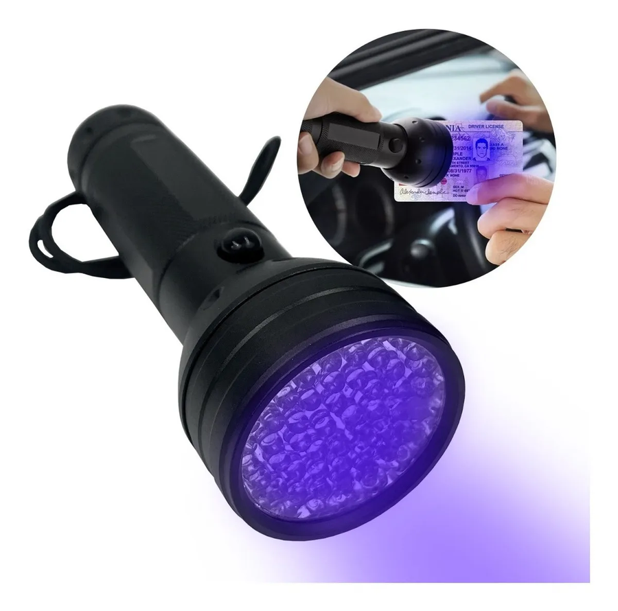 LAMPARA UV ULTRAVIOLETA DETECTOR DE ORINA LINTERNA 51 LEDS COLOR DE LA LINTERNA NEGRO COLOR DE - 3